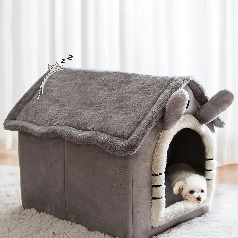Give your pet a cozy little hideaway with this collapsible pet house and detachable bed tent. Soft, warm, and perfectly sized for small and medium pets, it creates a snug retreat they’ll love. Washable, lightweight, and eas