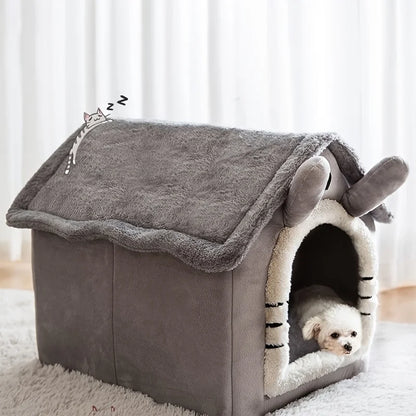 Give your pet a cozy little hideaway with this collapsible pet house and detachable bed tent. Soft, warm, and perfectly sized for small and medium pets, it creates a snug retreat they’ll love. Washable, lightweight, and eas
