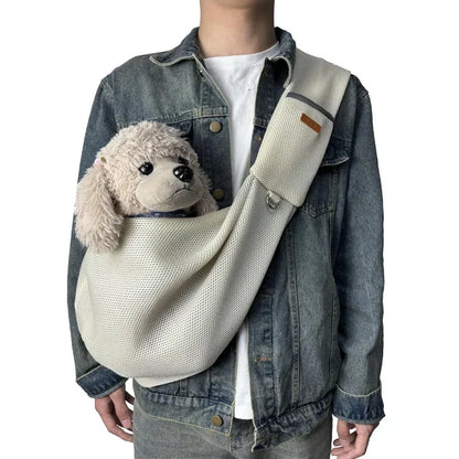 Pet Dog Sling Carrier Bag Crossbody Mesh Breathable Shoulder Bags Outdoor Travel Portable Cat Puppy Sling Bag Tote Pet Supplies
