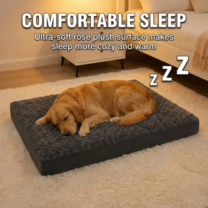 Treat your large dog to cloud‑soft comfort with this WNPETHOME orthopedic bed. The rose‑swirl plush top feels warm and luxurious, while the supportive mattress helps ease pressure on joints. Designed to fit crates or stan
