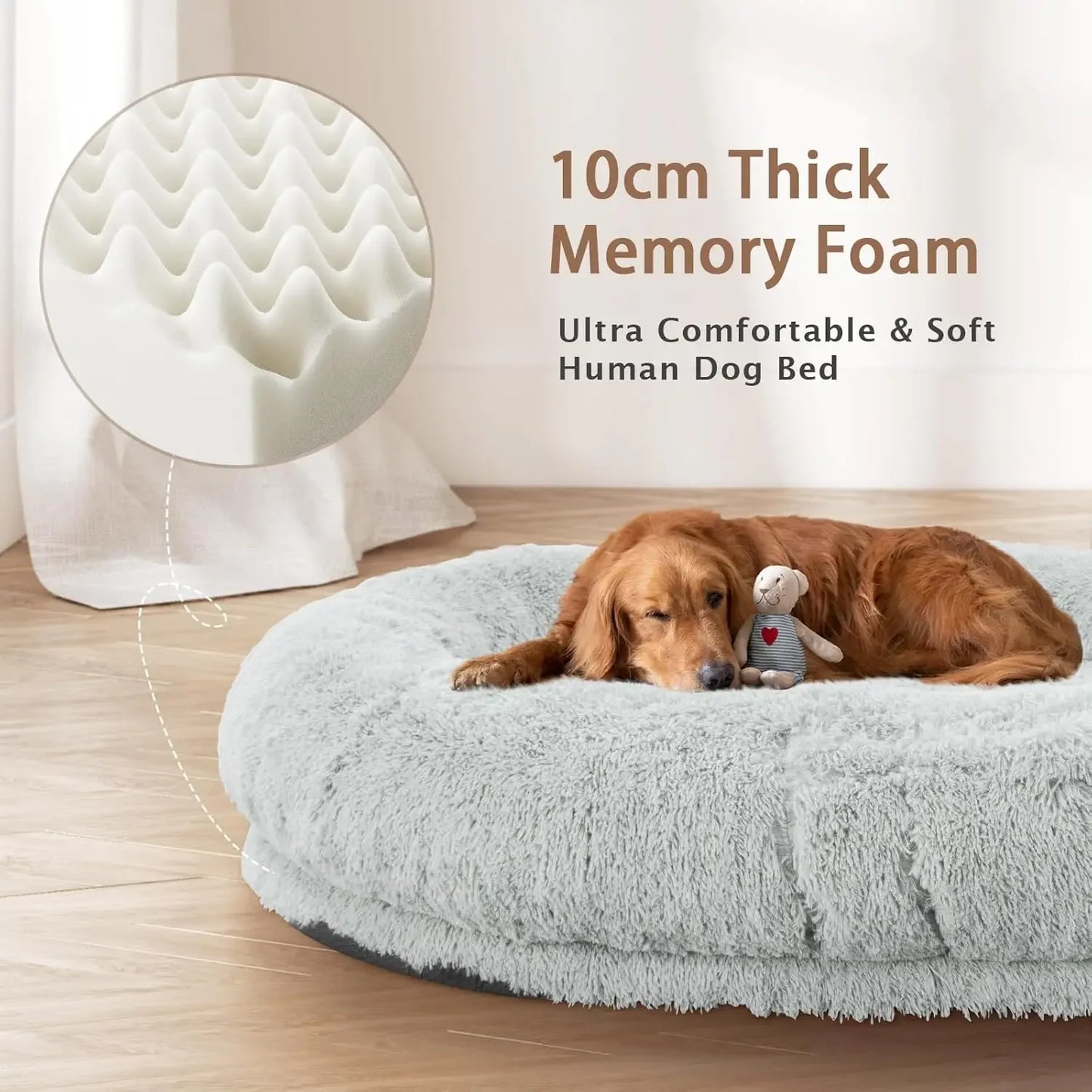 Human Dog Bed with Thick Memory Foam