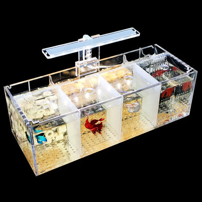 Acrylic Isolation Aquarium – LED, Heater & Pump for Betta Fish, Compact Betta Tank.