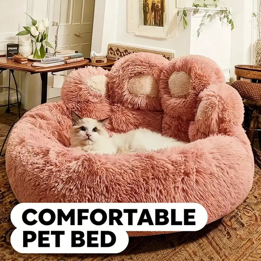 Bear Paw Puppy Bed – Soft, Warm & Comfortable, Cute Bear Paw Pet Sofa for Dogs & Cats.