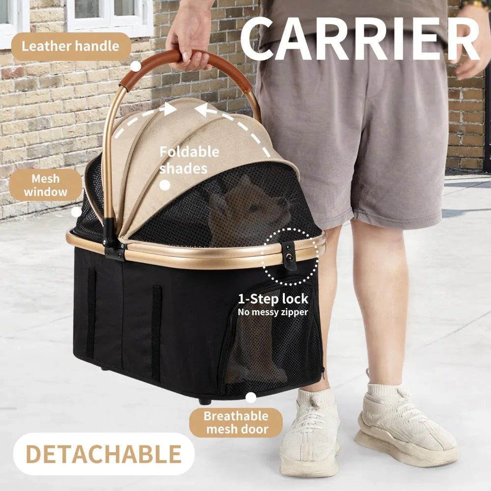 Detachable Carrier Bag: Use as a stroller or a portable pet bag