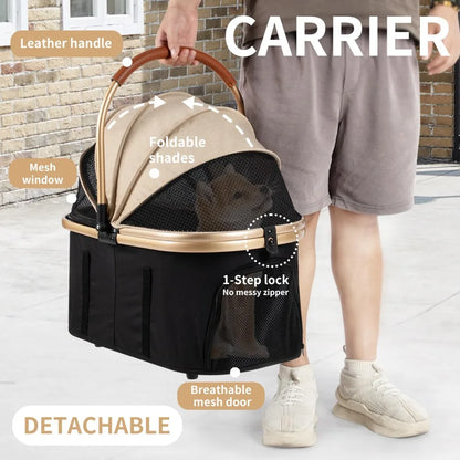Detachable Carrier Bag: Use as a stroller or a portable pet bag