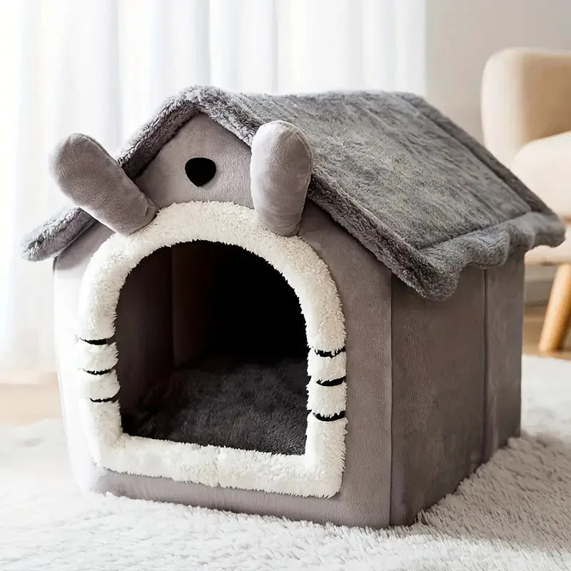 Give your pet a cozy little hideaway with this collapsible pet house and detachable bed tent. Soft, warm, and perfectly sized for small and medium pets, it creates a snug retreat they’ll love. Washable, lightweight, and eas