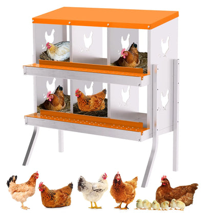 6‑Hole Chicken Laying Box with Trays
