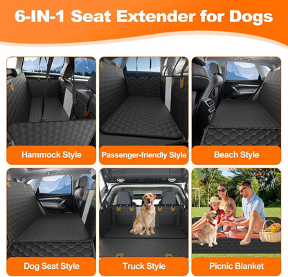 Foldable Pet Seat Cover, Rear Back Seat & Trunk Protector for Travel