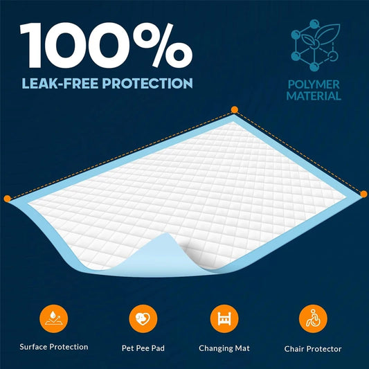 100 — 17.7" x 13" Super Absorbent 6‑Layer Dog Pee Pads