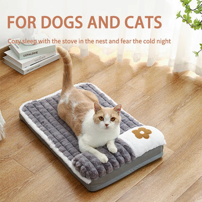 Thickened Fluffy Dog Mat with Removable Cover, Washable for All Pet Sizes