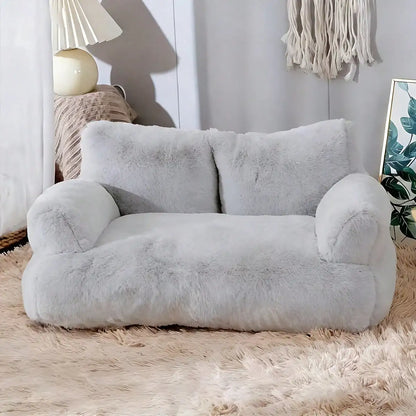 Cozy Plush Dog Sofa Bed – Raised Edge, Washable & Non‑Slip
