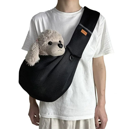 Pet Dog Sling Carrier Bag Crossbody Mesh Breathable Shoulder Bags Outdoor Travel Portable Cat Puppy Sling Bag Tote Pet Supplies