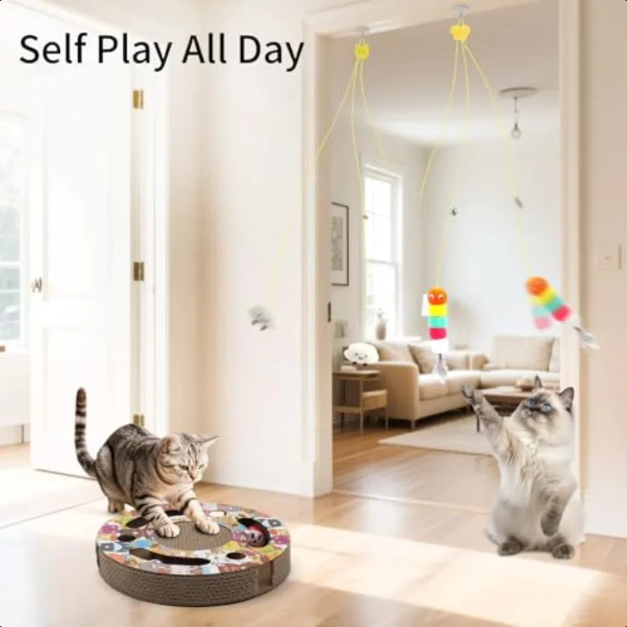 40 Pieces Cat Toys for Indoor Interactive Set with Scratcher & Catnip