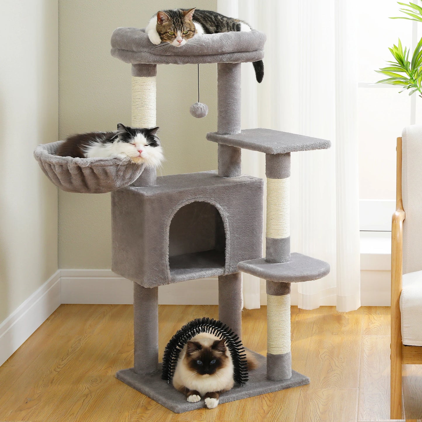 Plush Perch, Hammock, Condo & Sisal Scratching Posts for Indoor Cats
