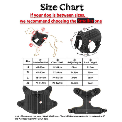 Adjustable Tactical Dog Vest with Leash & Accessory Pouches, Training & Walking Tactical Dog Vest Set – Large Breeds.