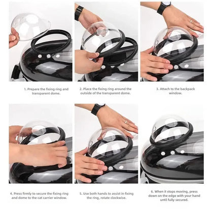 Portable Transparent Space Capsule Carrier for Cats & Small Pets