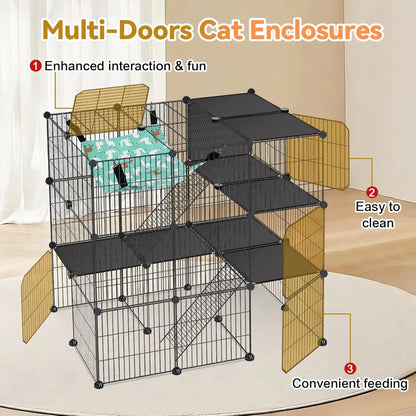 3‑tier design for climbing, exploring, and lounging, and multi-cat play.