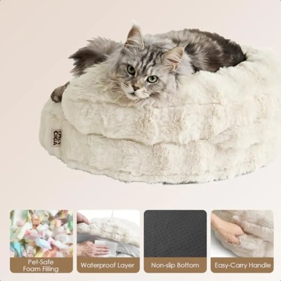 Washable Dog & Cat Bed for Small–Medium Pets