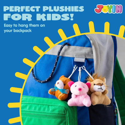 12/36/72 Mini Animal Plush Toys Bulk, Keychains for Kids