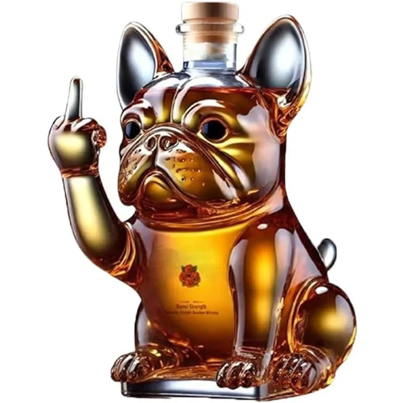 250ml Funny Middle Finger Whiskey Glass Decanter Duck Turtle Dog 10Oz Glass Whiskey Wine Bottle Statue Decoration For Bar Home