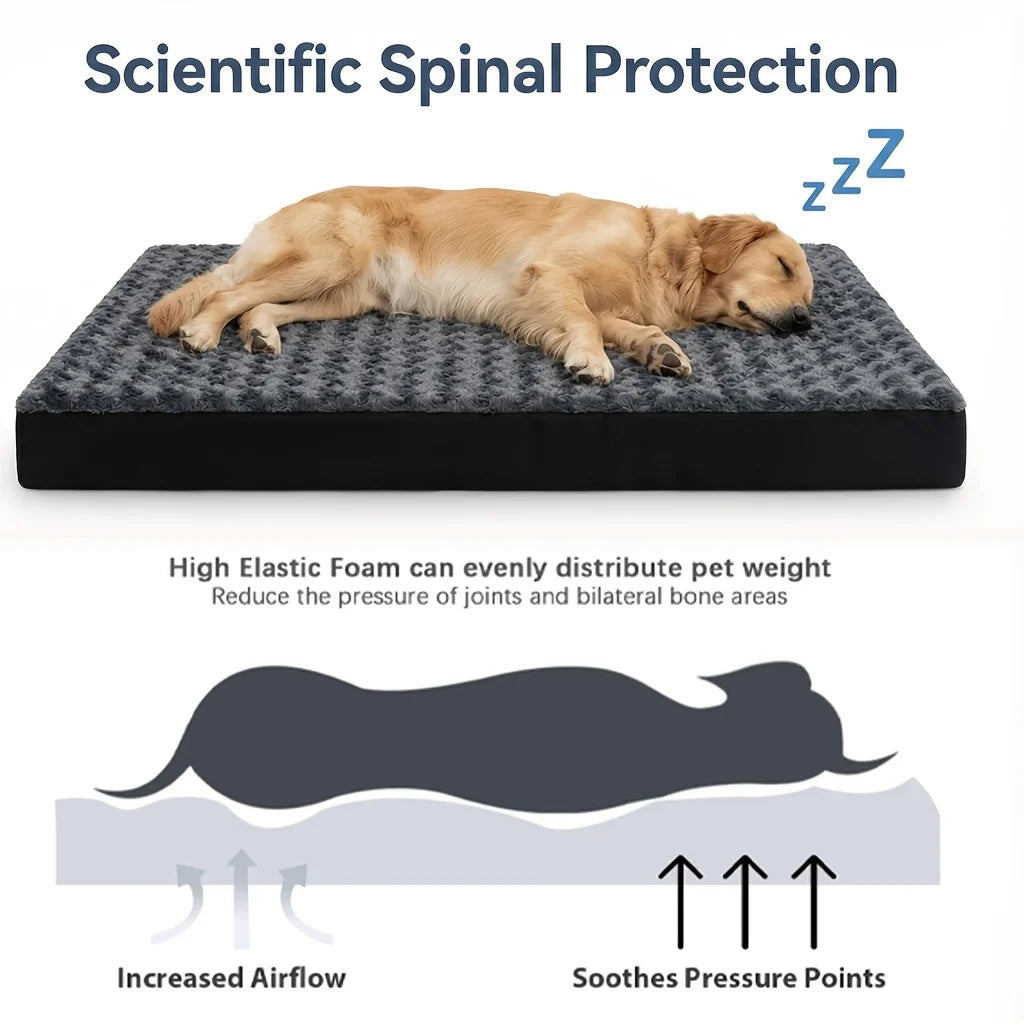 Treat your large dog to cloud‑soft comfort with this WNPETHOME orthopedic bed. The rose‑swirl plush top feels warm and luxurious, while the supportive mattress helps ease pressure on joints. Designed to fit crates or stan