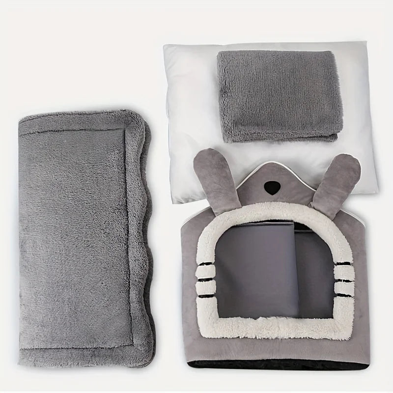 Give your pet a cozy little hideaway with this collapsible pet house and detachable bed tent. Soft, warm, and perfectly sized for small and medium pets, it creates a snug retreat they’ll love. Washable, lightweight, and eas