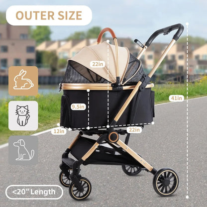 Detachable Carrier Bag: Use as a stroller or a portable pet bag