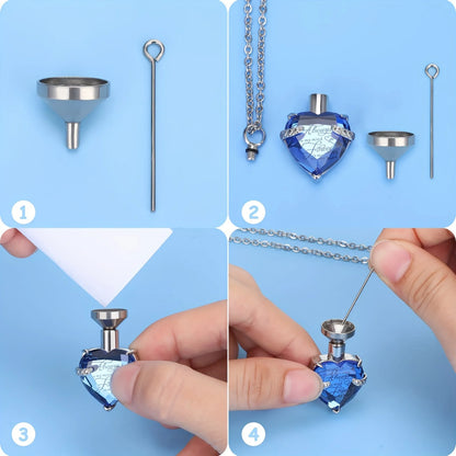3pcs Cremation Jewelry Heart/Bar/Cylinder Urn Necklaces for Ashes for Women Men Stainless Steel Urn Locket for Human Ashes