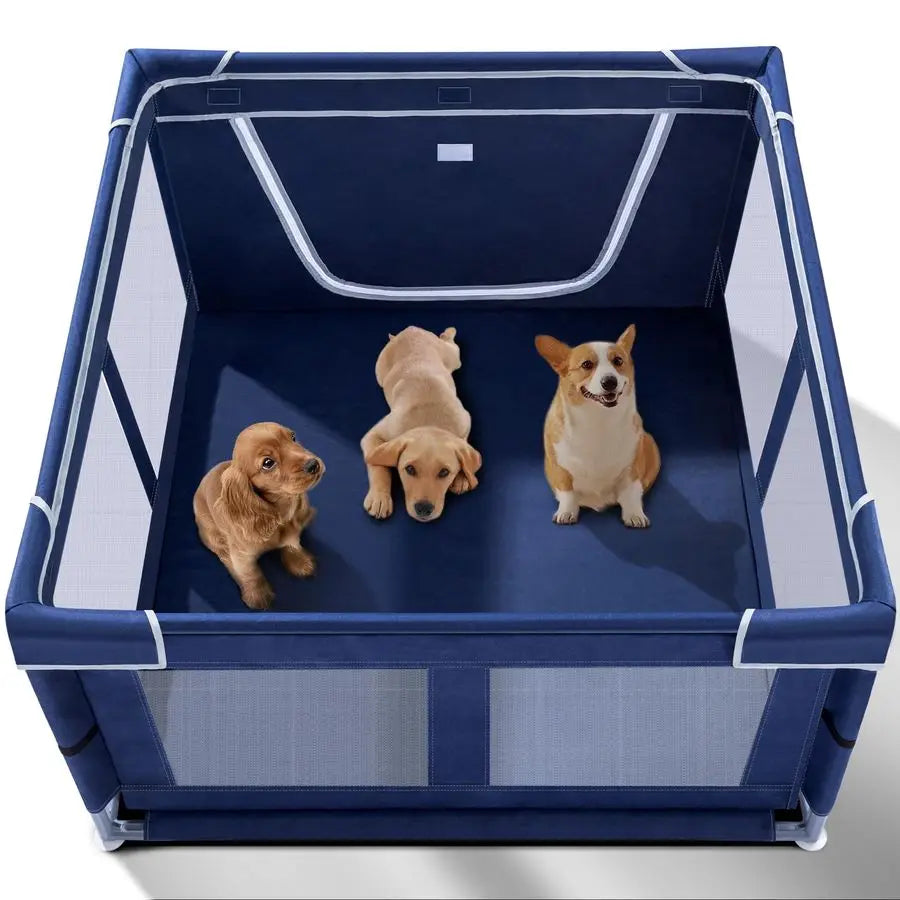 Playpen Indoor for Dog Small Pets, Dog Playpen 42x42 x25 inch, Dog Play Pen Indoors with Gate, Oxford Fabric Pet Exercise pens f