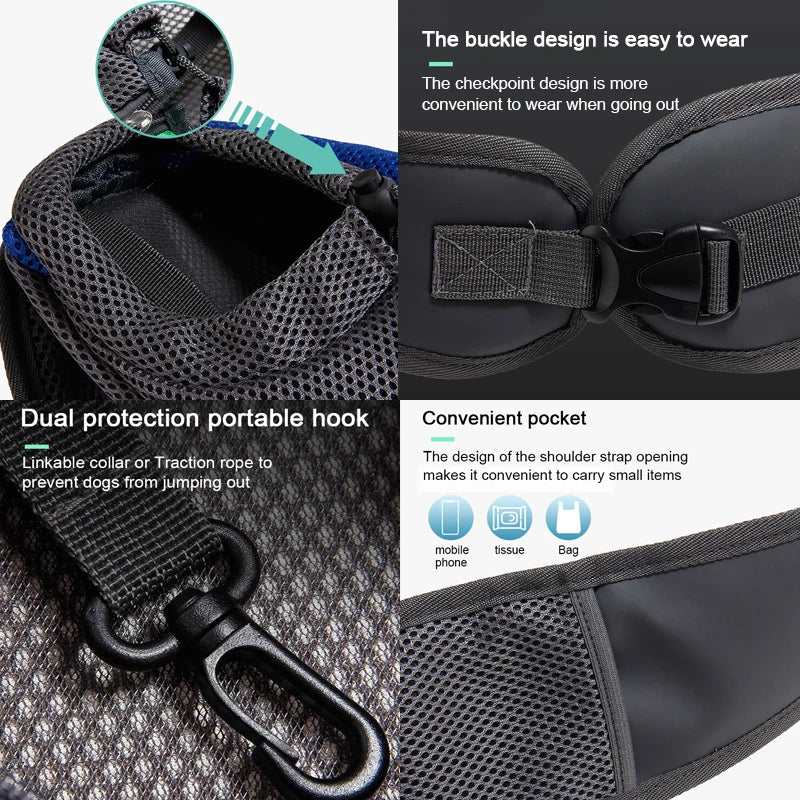 Breathable mesh panels for airflow and comfort pet carrier travel Tote Shoulder Bags
