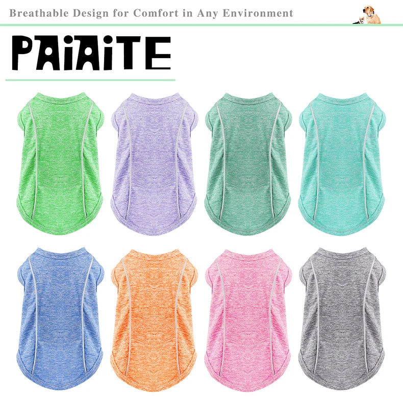 Sun Protection Dog Shirts made simple. Stretchy, breathable, and reflective for safer walks.