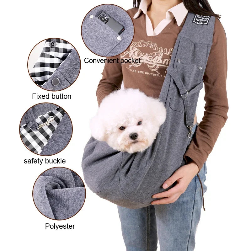 Thick Cotton Pet Outdoor Bag Soft Sloping Shoulder, Perfect for small pets