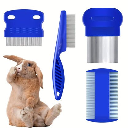 4‑Pack Stainless Steel Grooming Tools for Cats, Dogs & Rabbits