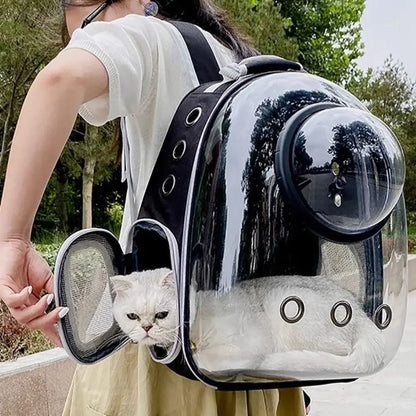 Portable Transparent Space Capsule Carrier for Cats & Small Pets