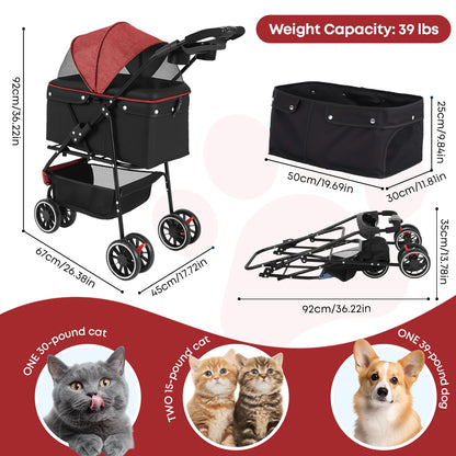 Canopy Pet Travel Carrier Stroller
