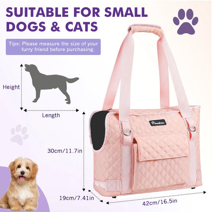 Small Dog Purse Carrier – Pawaboo Soft‑Sided Tote Bag with Storage Pocket for Puppies & Kittens