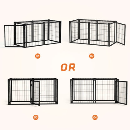 Dog Crate with Top, Indoor Kennel for Small/Medium Dogs Black.47.2"L x 22"W x 24"H.