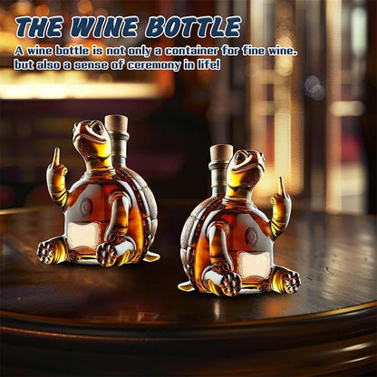 250ml Funny Middle Finger Whiskey Glass Decanter Duck Turtle Dog 10Oz Glass Whiskey Wine Bottle Statue Decoration For Bar Home