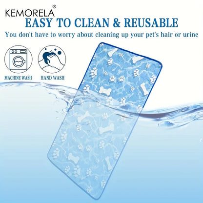 Self‑Cooling Ice Silk Mat, Washable Summer Pet Cooling Pad