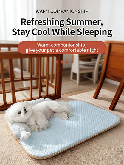 Give your pet a cool, comfy place to rest with this big‑eyed monster cooling mat. Breathable, absorbent, and washable, it keeps dogs and cats comfortable all summer. Perfect as a cozy nest for naps on floors, sofas, or beds