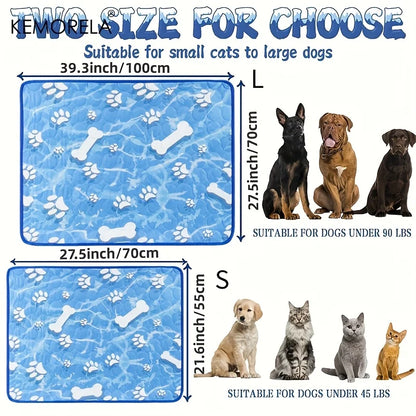 Self‑Cooling Ice Silk Mat, Washable Summer Pet Cooling Pad
