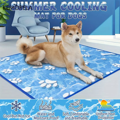 Self‑Cooling Ice Silk Mat, Washable Summer Pet Cooling Pad