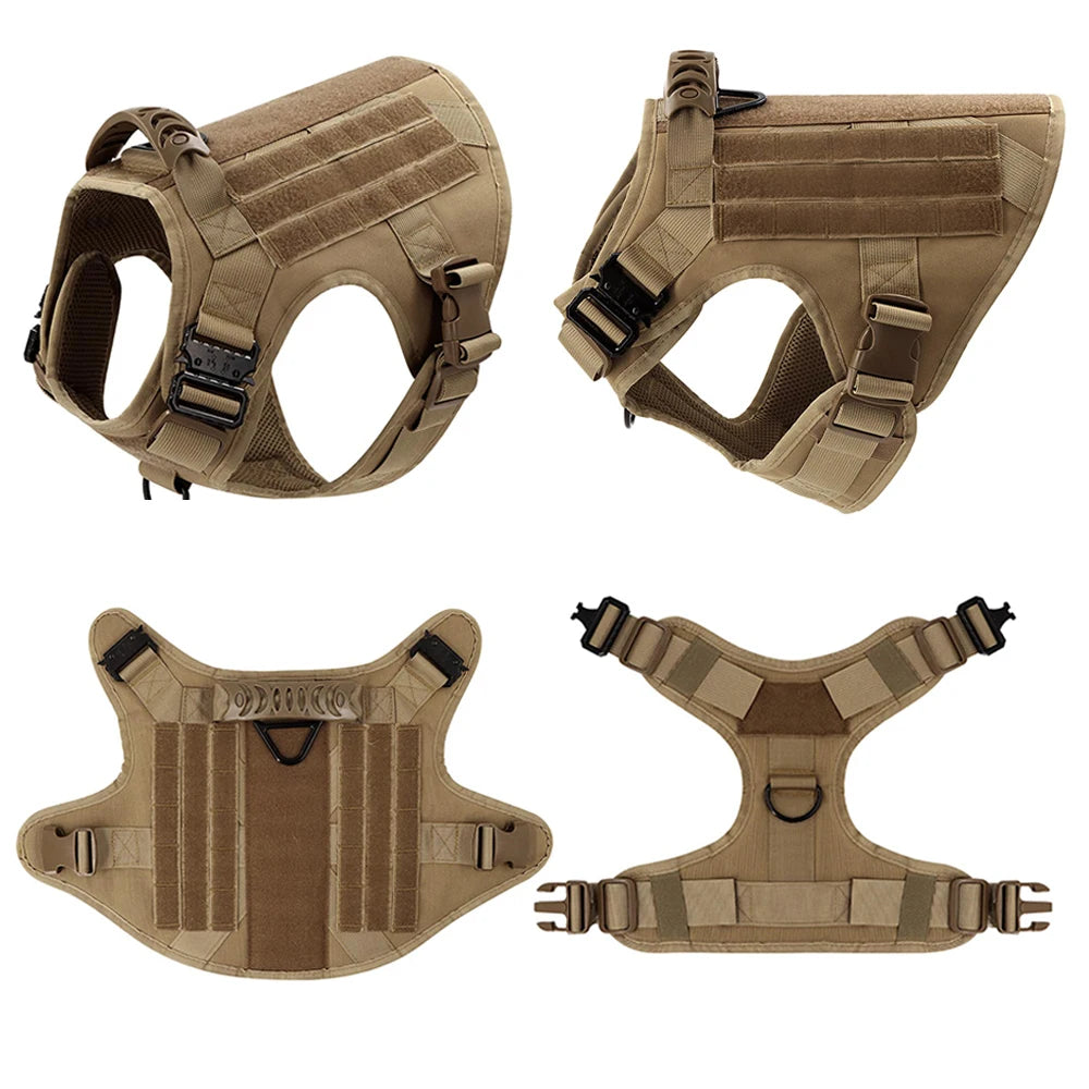 Train, walk, and handle your large dog with confidence using this durable harness and leash set. Designed for German Shepherds, Malinois, and other strong breeds, it offers secure control, a comfortable fit, and a sturdy coll
