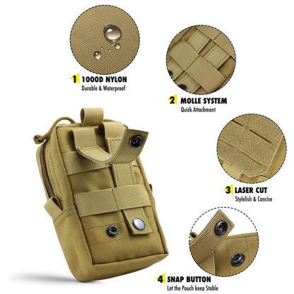 Gear up your large dog with this tactical bag set. These durable pouches attach securely to harnesses or belts, giving you space for treats, training tools, and essentials. Rugged, lightweight, and perfect for working dogs, t