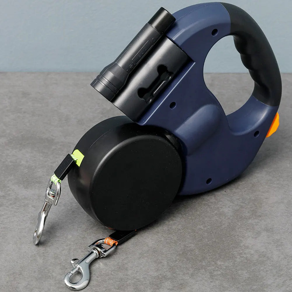 Dual Dog Walking Leash with LED Safety Light