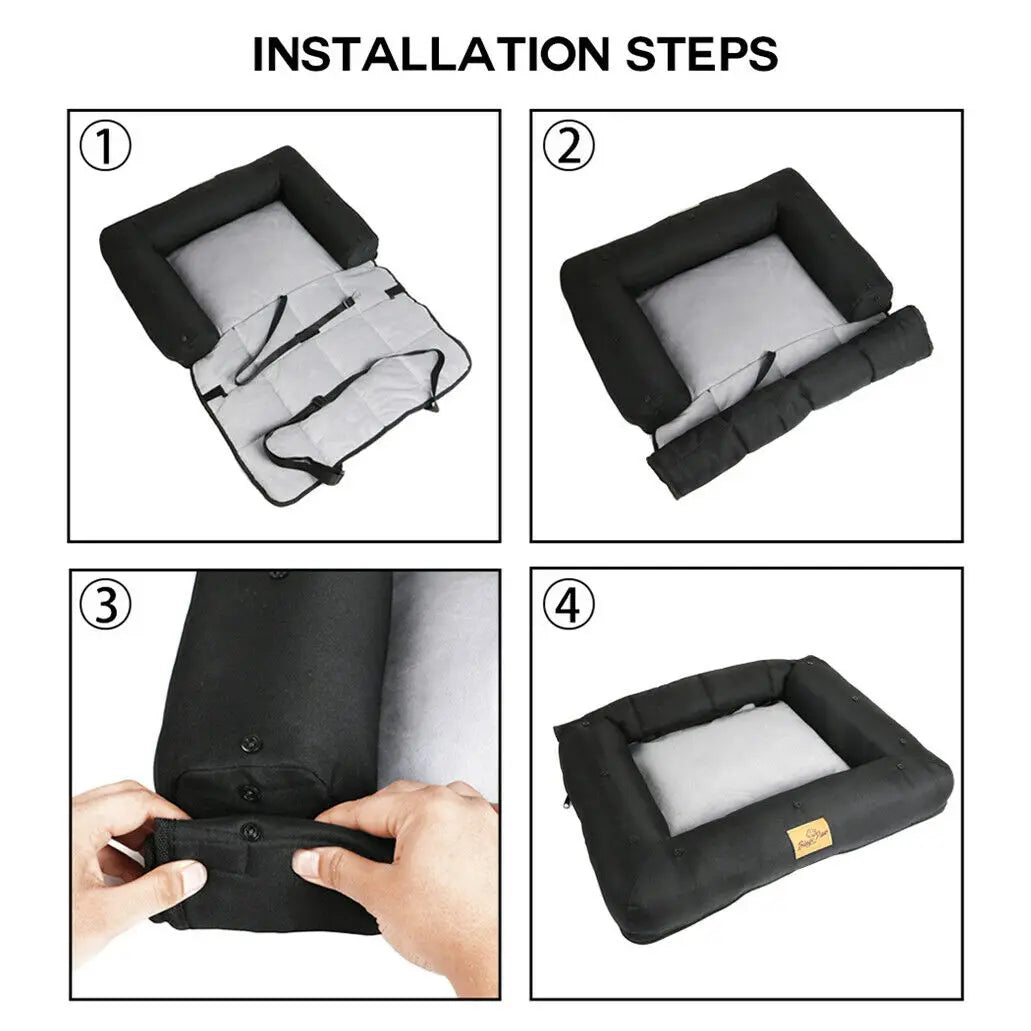 Pet Car Seat Cushion with Removable Pad – 3 Sizes