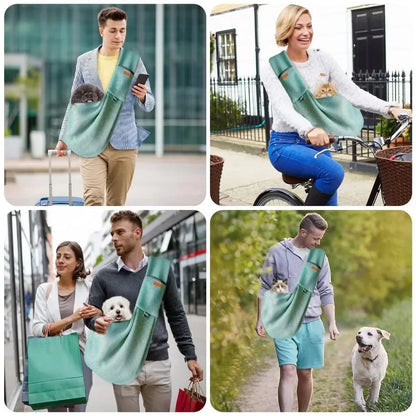 Pet Dog Sling Carrier Bag Crossbody Mesh Breathable Shoulder Bags Outdoor Travel Portable Cat Puppy Sling Bag Tote Pet Supplies