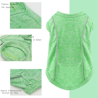 Sun Protection Dog Shirts made simple. Stretchy, breathable, and reflective for safer walks.