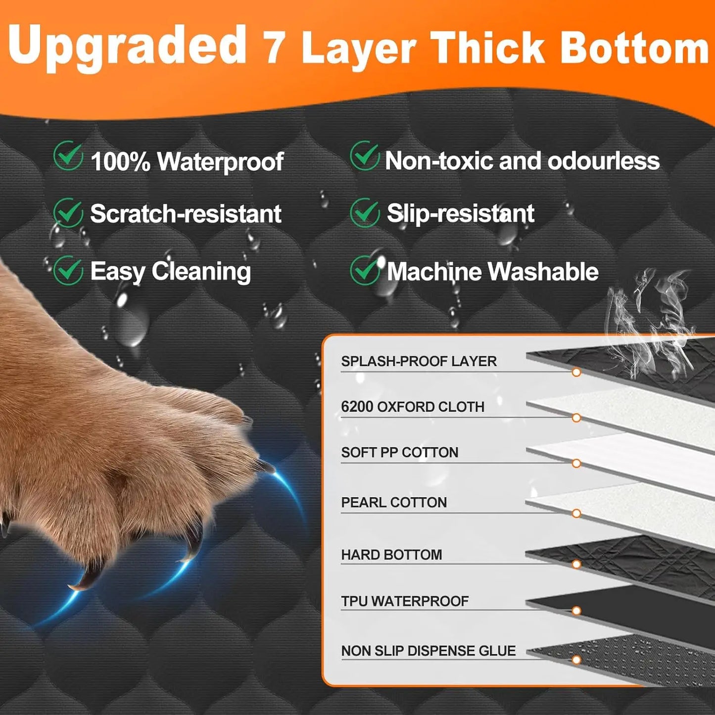 Foldable Pet Seat Cover, Rear Back Seat & Trunk Protector for Travel