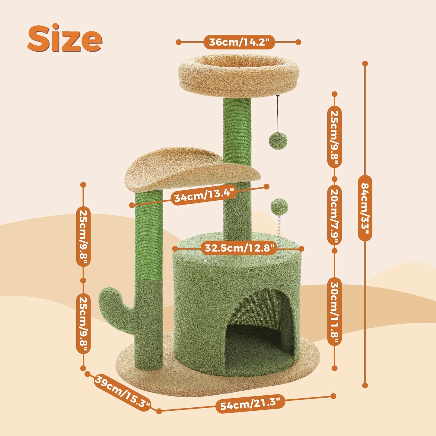 Cat Tower with Hammock, Condo & Perch